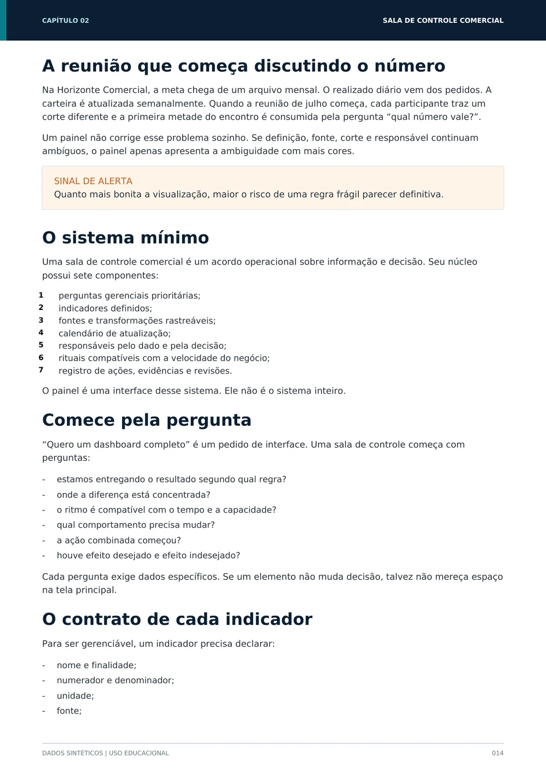 Página do material sobre a reunião que começa discutindo o número